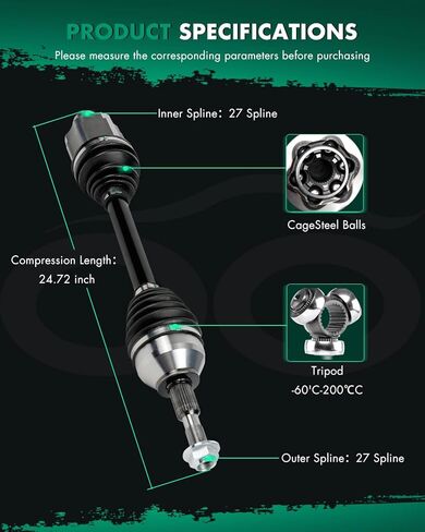 CV Axle Shaft Assembly Front Right Fit For Ford Edge 2.0L 2019-2021,For Lincoln Nautilus 2.0L 2019-2021 NCV11247, TX13121, K2GZ3B436B, K2GZ3B436Y AWD in Saudi Arabia
