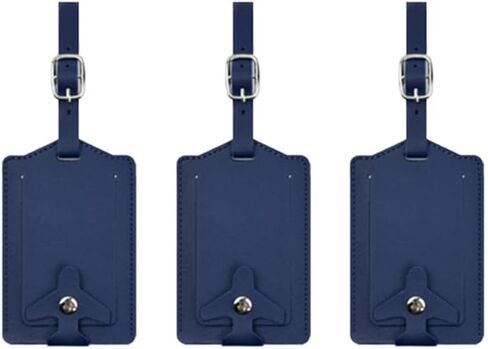 3 Pieces - Men's/Women's Leather Luggage Tags - Privacy Protection, Essential Travel Accessories (red) in Saudi Arabia