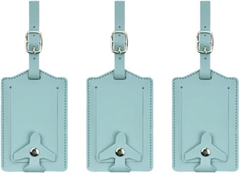 3 Pieces - Men's/Women's Leather Luggage Tags - Privacy Protection, Essential Travel Accessories (red) in Saudi Arabia