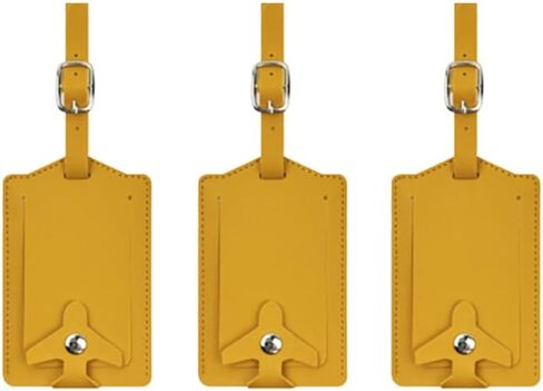 3 Pieces - Men's/Women's Leather Luggage Tags - Privacy Protection, Essential Travel Accessories (red) in Saudi Arabia