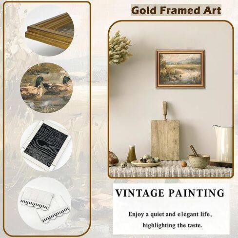 Vintage Gold Framed 3D Textured Wall Art Easter Four Rabbits In Meadow Oil Painting Wall Decor Picture Spring Cottagecore Nature Bunny Landscape Poster Print for Gallery Home Decoration 9x11in in Saudi Arabia