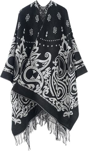 Women’s Shawl Wrap, Open Front Poncho, Cape Cardigan, Oversized Sweaters for Fall and Winter in Saudi Arabia