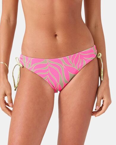 سروال بيكيني نسائي من Roxy برباط جانبي - ملابس سباحة مطاطية، عامل حماية من أشعة الشمس +50، سروال سباحة سريع الجفاف، مجموعة وردية، مقاس X-Small in Saudi Arabia