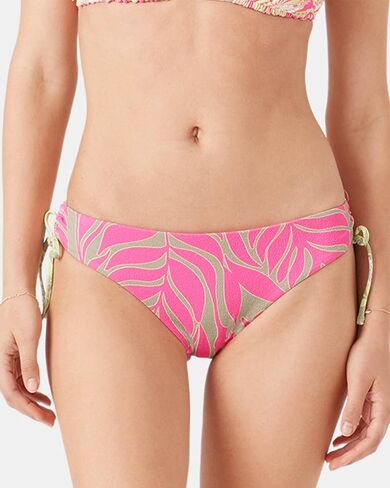 سروال بيكيني نسائي من Roxy برباط جانبي - ملابس سباحة مطاطية، عامل حماية من أشعة الشمس +50، سروال سباحة سريع الجفاف، مجموعة وردية، مقاس X-Small in Saudi Arabia