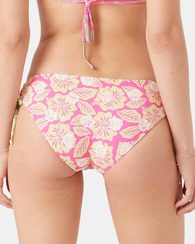 سروال بيكيني نسائي من Roxy برباط جانبي - ملابس سباحة مطاطية، عامل حماية من أشعة الشمس +50، سروال سباحة سريع الجفاف، مجموعة وردية، مقاس X-Small in Saudi Arabia