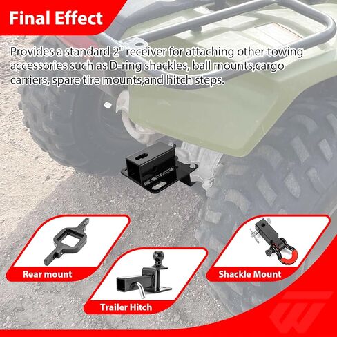 WeiSen 2" Rear Receiver Hitch Compatible with Honda Recon TRX250 2002-2026, Trailer Towing Hitch in Saudi Arabia