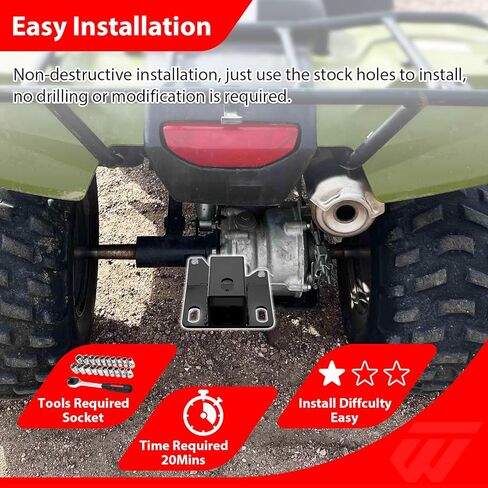 WeiSen 2" Rear Receiver Hitch Compatible with Honda Recon TRX250 2002-2026, Trailer Towing Hitch in Saudi Arabia