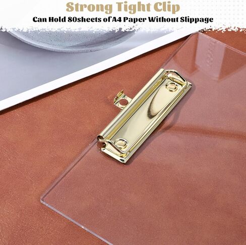 3 Pcs Thick Clipboards Clear Clipboard Acrylic Clipboard with Gold Clip Stylish A4 Size Clipboards for Office, School, and Home Use in Saudi Arabia