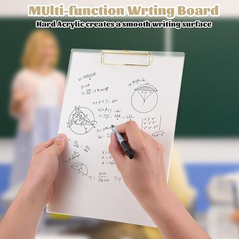 3 Pcs Thick Clipboards Clear Clipboard Acrylic Clipboard with Gold Clip Stylish A4 Size Clipboards for Office, School, and Home Use in Saudi Arabia