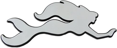 Mermaid Plastic Auto Emblem - [Silver][3 3/4'' x 1 1/2''] in Saudi Arabia