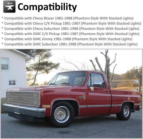 Fits 1981-1987 GMC Suburban/C/K Pickup/Jimmy Chevy Blazer/Suburban/C/K Pickup Billet Grille Insert (Polished Cover Lights Style) in Saudi Arabia