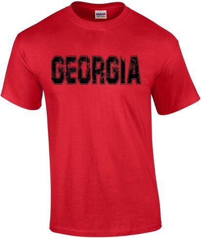 State Tshirt Football Team Color Distressed State Name Football Team Mens Short Sleeve T-Shirt Graphic Tee in Saudi Arabia