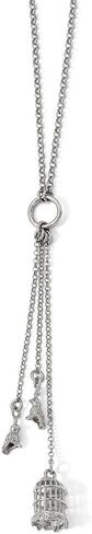 Sonia Jewels Solid Sterling Silver Polished Bird Cage with Birds Slip-on Necklace Chain (2.25mm) in Saudi Arabia