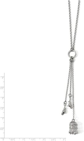 Sonia Jewels Solid Sterling Silver Polished Bird Cage with Birds Slip-on Necklace Chain (2.25mm) in Saudi Arabia