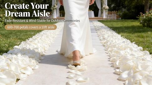 400PCS Real Touch Silk Rose Petals White Premium Fake Silk Flower Petals for Wedding Aisle, Valentine's Day Romantic Night Decor, Table Centerpieces Decor Reusable Fade Resistant in Saudi Arabia