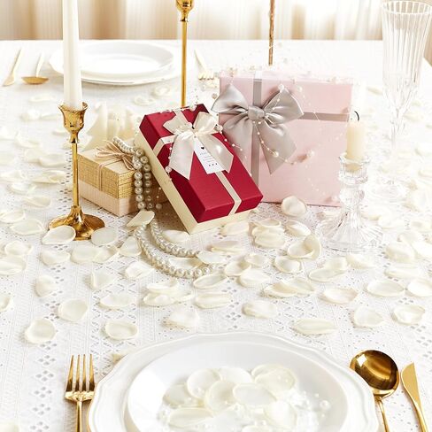 400PCS Real Touch Silk Rose Petals White Premium Fake Silk Flower Petals for Wedding Aisle, Valentine's Day Romantic Night Decor, Table Centerpieces Decor Reusable Fade Resistant in Saudi Arabia