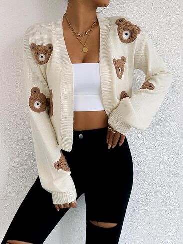 Knitted Cardigan Teddy Bear Jacket Short, Cute, Casual, Spring and Autumn Styles in Saudi Arabia