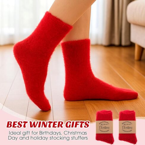 Geyoga 24 Pairs Women Fuzzy Socks Mink Velvet Fluffy Slipper No-Shedding Socks Soft Sleeping Winter Sock Women Gift in Saudi Arabia
