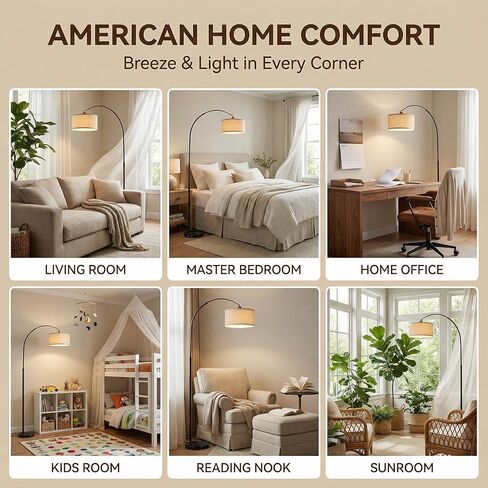 Arc Floor Lamp with Fan Head, Dimmable Floor Lamps with Remote, 3 Color Temperatures Adjustable Standing Lamp, Bright Reading Floor Lamp with Marble Base for Living Room Bedroom in Saudi Arabia