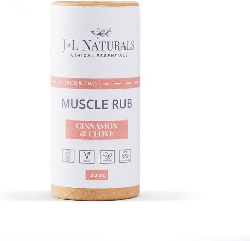 فرك العضلات J&L Naturals | كريم لألم العضلات والمفاصل والظهر والركبتين والكتفين | مهدئ ومغذي | نباتي، مستدام، لم يتم الإساءة إلى الحيوانات في تصنيعه، طبيعي، صنع في الولايات المتحدة (عبوة واحدة) in Kuwait