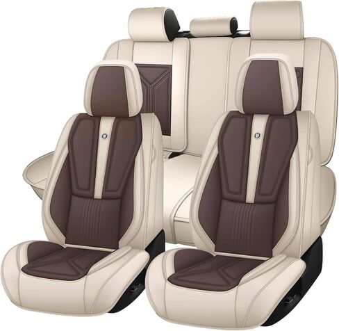 Car Seat Covers Full Set for Hyundai Sonata 2010-2025, Nappa Leather Seat Cover Full Coverage Waterproof Seat Protectors (Black&Blue,5 Seats Standard) in Kuwait