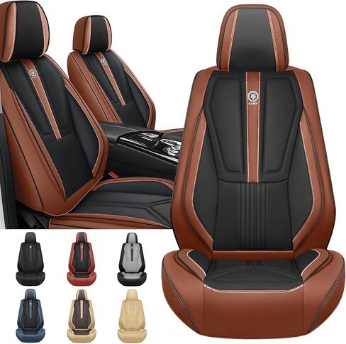 Car Seat Covers Fit for Kia Sorento 2007-2025, Nappa Leather Seat Cover Full Set Waterproof Full Coverage Seat Protector Cushion (Black&Brown,5 Seats Luxury) in Saudi Arabia