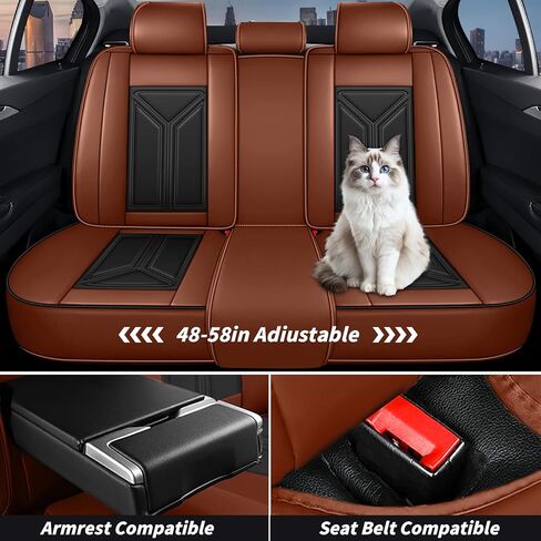 Car Seat Covers Fit for Kia Sorento 2007-2025, Nappa Leather Seat Cover Full Set Waterproof Full Coverage Seat Protector Cushion (Black&Brown,5 Seats Luxury) in Saudi Arabia