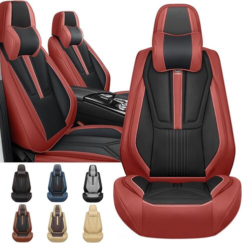 Car Seat Covers Fit for Kia Sorento 2007-2025, Nappa Leather Seat Cover Full Set Waterproof Full Coverage Seat Protector Cushion (Black&Brown,5 Seats Luxury) in Saudi Arabia