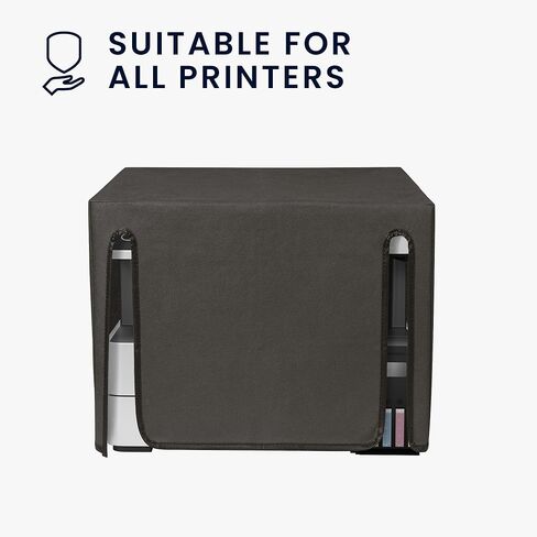 kwmobile Dust Cover Compatible with Epson EcoTank ET-2850 / EcoTank ET-2856 - Printer Case - Fabric Protector Cover - Light Grey in Kuwait