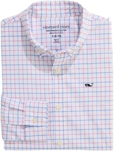 Vineyard Vines Boys' Boys' Morada Bay Tattersall Performance Cotton Shirt in Saudi Arabia