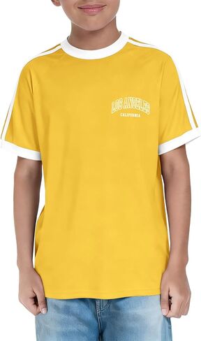 Boys Los Angeles California T Shirts Kids Fashion Short Sleeve Graphic Tees Casual Tops 5-14 Years in Saudi Arabia