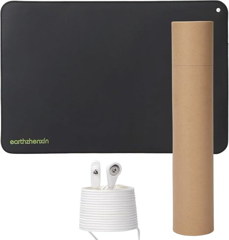 Grounding Mat for Feet, Grounding Mat Improve Sleep, Relieve Pain, Conductive Mat for Magnetic Therapy, Earth Connected Pad for Home, Office and Work 2 Pack(Black 16"x24") in Saudi Arabia