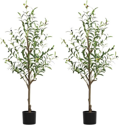 7FT Artificial Olive Tree, Faux Indoor Olive White-Potted Plants, Fake Realistic Decor Tree with Natural Trunk and Lifelike Fruits for Apartment, Living Room, Bedroom, Office(1, 7FT) in Saudi Arabia