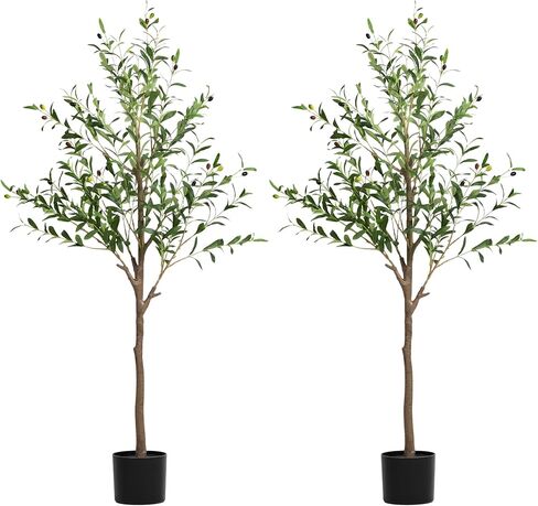 7FT Artificial Olive Tree, Faux Indoor Olive White-Potted Plants, Fake Realistic Decor Tree with Natural Trunk and Lifelike Fruits for Apartment, Living Room, Bedroom, Office(1, 7FT) in Saudi Arabia