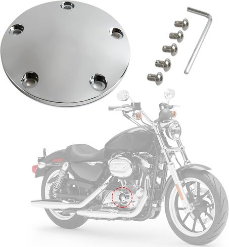 غطاء نقاط التوقيت، غطاء محرك الإشعال على شكل قبة للدراجة النارية PSLER لكاميرا Twin Cam Softail Dyna Touring 1999-2017، 5 فتحات، كروم in Saudi Arabia