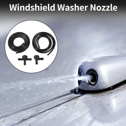 Windshield Washer Nozzle for Volvo C30 2008-2013 No.31391513/9178897 Front Black with 2 Pcs 1 Meter Fluid Hose 1 Set in Saudi Arabia