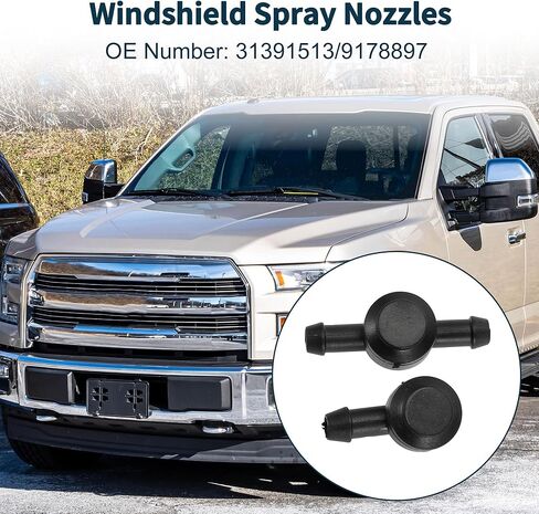 Windshield Washer Nozzle for Volvo C30 2008-2013 No.31391513/9178897 Front Black with 2 Pcs 1 Meter Fluid Hose 1 Set in Saudi Arabia