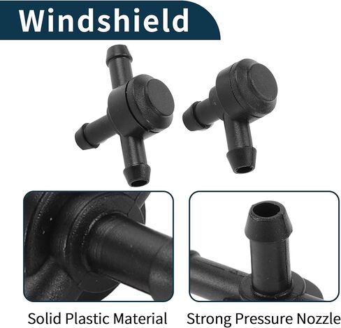 Windshield Washer Nozzle for Volvo C30 2008-2013 No.31391513/9178897 Front Black with 2 Pcs 1 Meter Fluid Hose 1 Set in Saudi Arabia