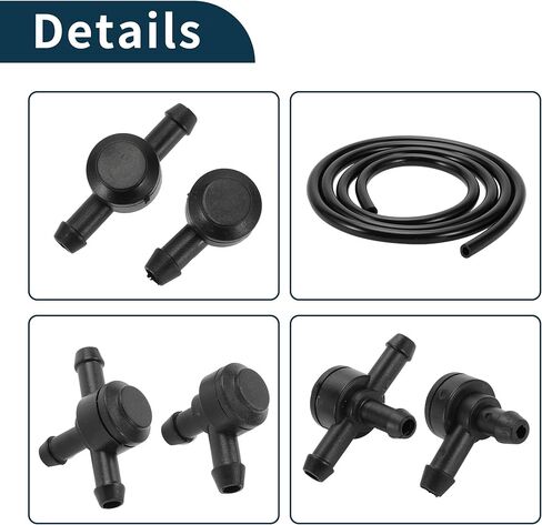 Windshield Washer Nozzle for Volvo C30 2008-2013 No.31391513/9178897 Front Black with 2 Pcs 1 Meter Fluid Hose 1 Set in Saudi Arabia