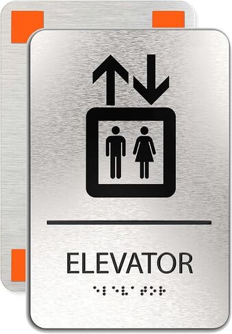 IN CASE OF FIRE Use Stairs sign , ADA Compliant, Man, Fire & Stair Symbols, Brushed Silver, Raised Black Text, Non Tactile Pictograms, Grade 2 Braille, 6"x9" in Saudi Arabia