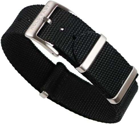 Anchor Strap Co | Hybrid Nylon Watch Strap | Basketweave Cotton Blend Band | Sliding Floating Keeper | Square Brushed Stainless Buckle | 1.3mm Thick | Fits 5.75–8.5in Wrists | NATO in Saudi Arabia