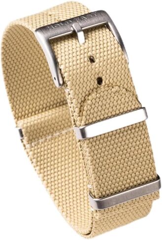 Anchor Strap Co | Hybrid Nylon Watch Strap | Basketweave Cotton Blend Band | Sliding Floating Keeper | Square Brushed Stainless Buckle | 1.3mm Thick | Fits 5.75–8.5in Wrists | NATO in Saudi Arabia