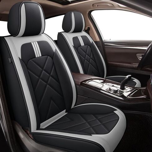 TTX LIGHTING Car Seat Covers Fit for Hyundai Tucson 2005-2026 - Breathable Leather Waterproof 2 Front Seat Protector (Black & Light Gray) in Saudi Arabia