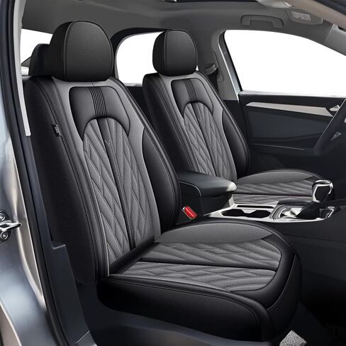 TTX LIGHTING Car Seat Covers Fit for VW Jetta 2007-2024 2025 - Breathable Leather Waterproof Full Set Protector 5 Seats(Black & Light Gray) in Kuwait