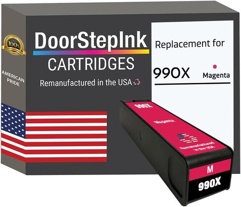 خرطوشة حبر بديلة معاد تصنيعها باللون الأرجواني من DoorStepInk 990X لجهاز HP 990X - متوافقة مع PageWide Color 755dn/MFP 774dn/E75160dn - عبوة واحدة عالية الإنتاجية in Saudi Arabia