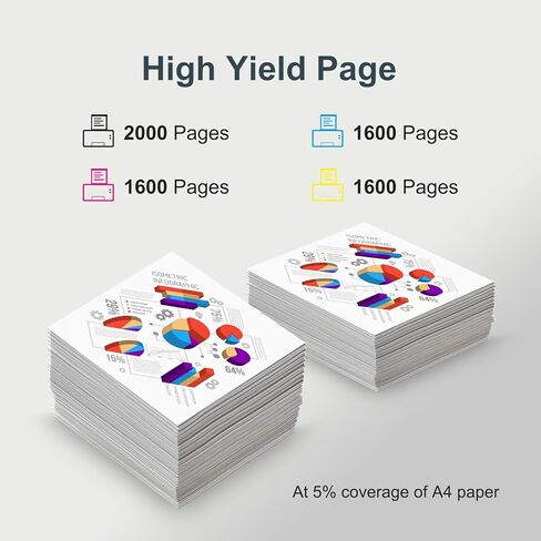 خراطيش حبر 962XL بديلة لحزمة كومبو خراطيش الحبر HP 962XL 962 XL تعمل لطابعة Officejet Pro 9015e 9010 9025e 9015 9025 9018e 9025e 9020 (4 عبوات) in Kuwait