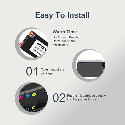 خراطيش حبر 962XL بديلة لحزمة كومبو خراطيش الحبر HP 962XL 962 XL تعمل لطابعة Officejet Pro 9015e 9010 9025e 9015 9025 9018e 9025e 9020 (4 عبوات) in Kuwait