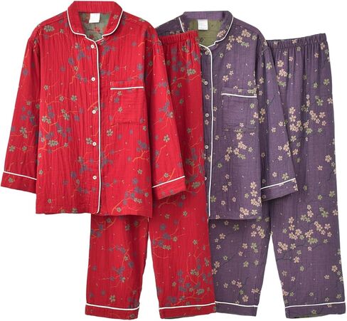 Soft Cotton Japanese Sleepwear Kimono Yukata Lightweight Bathrobe Nightgown Breathable Pajamas Women in Saudi Arabia