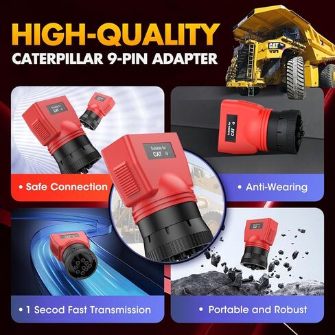 Autel Original MaxiSYS CV CAT 9-PIN Adapter, 9-Pin Off-Highway Vehicle Adapter for Caterpillar Engines, Compatible with Autel Scanner MaxiSYS CV MS908CV, MS908CV II, MS909CV, MS906CV and VCI in Saudi Arabia
