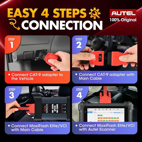 Autel Original MaxiSYS CV CAT 9-PIN Adapter, 9-Pin Off-Highway Vehicle Adapter for Caterpillar Engines, Compatible with Autel Scanner MaxiSYS CV MS908CV, MS908CV II, MS909CV, MS906CV and VCI in Saudi Arabia